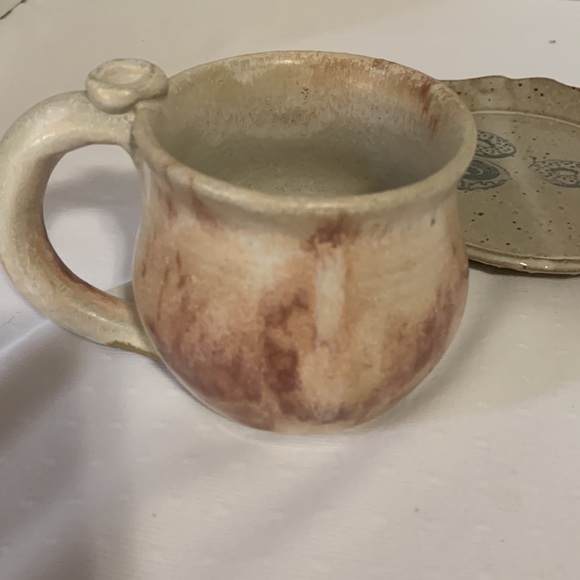 Cup and plate both pottery / coffee /tea cup / Matt - Picture 3 of 7